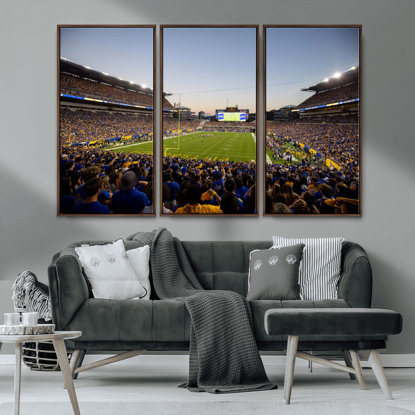 MGV-FC-48X32-3P - Pittsburgh Panthers Football Team Print - Pittsburgh Acrisure Stadium Wall Art Canvas Print