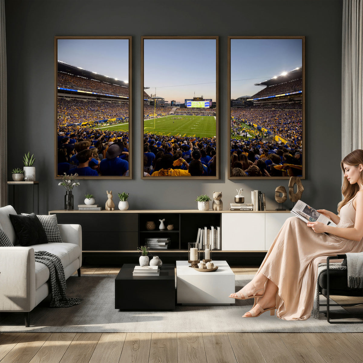 41853-MGV-CV-36X24 - Pittsburgh Panthers Football Team Print - Pittsburgh Acrisure Stadium Wall Art Canvas Print