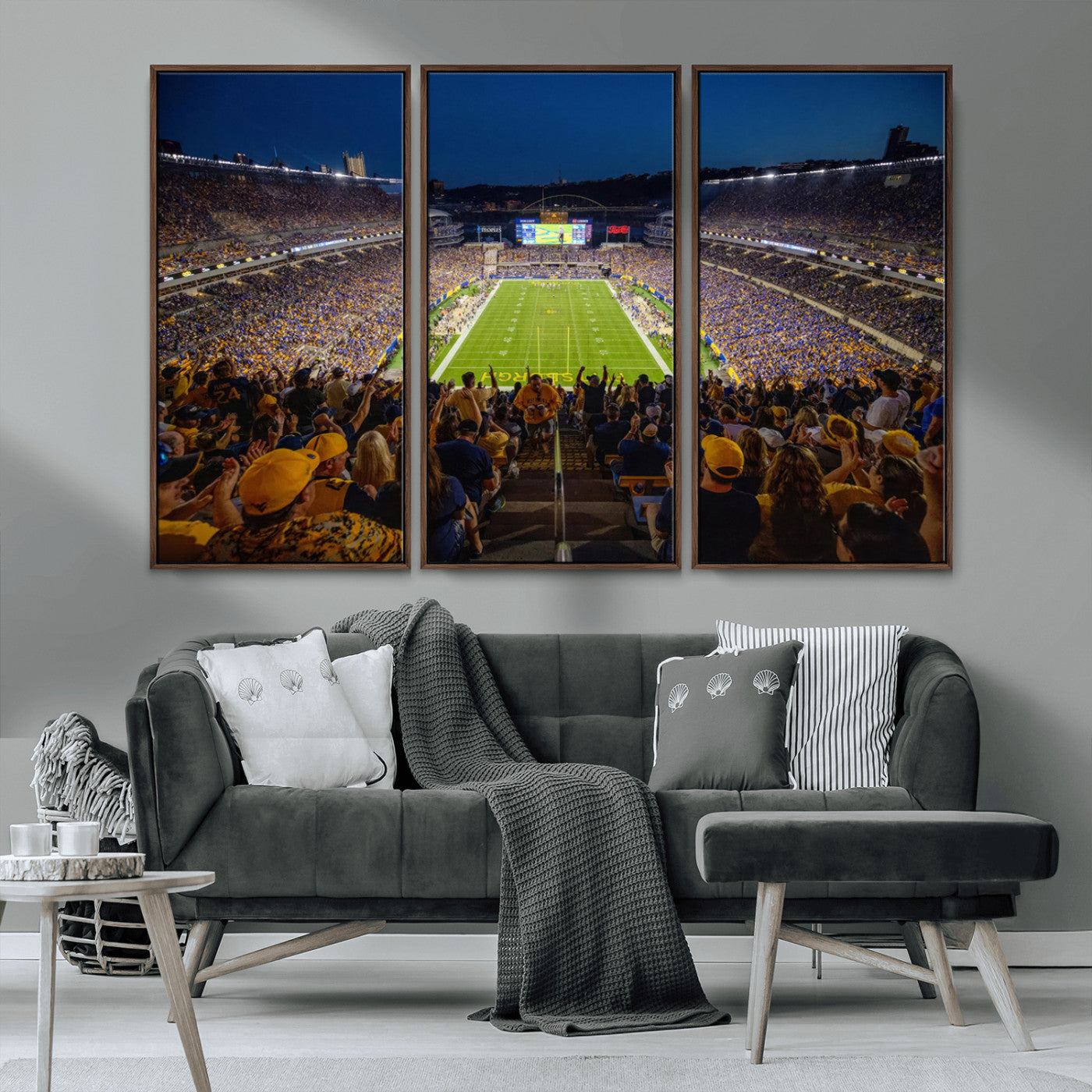 MGV-FC-48X32-3P - Pittsburgh Panthers Football Team Print - Pittsburgh Acrisure Stadium Wall Art Canvas Print