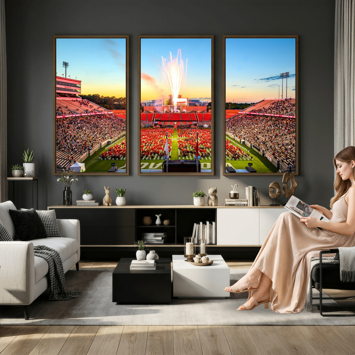 18017-MGV-CV-36X24 - North Carolina State University Canvas Print, Wolfpack Football Team Print