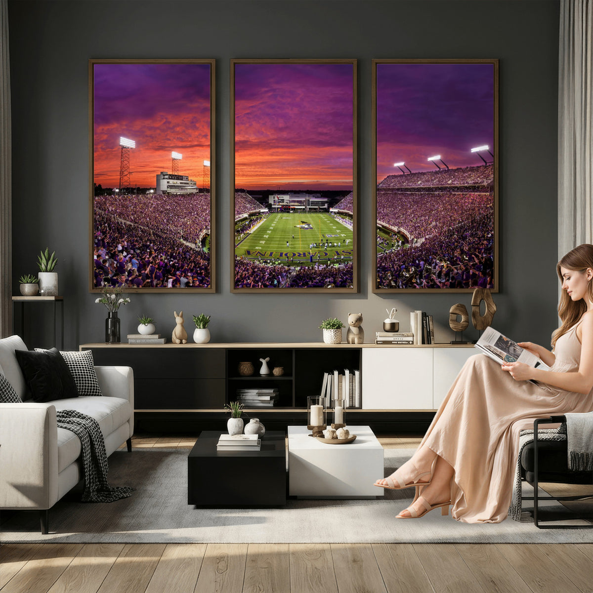 88575-MGV-CV-36X24 - East Carolina University Pirates Football Print Canvas- Greenville Dowdy-Ficklen Stadium Wall Art
