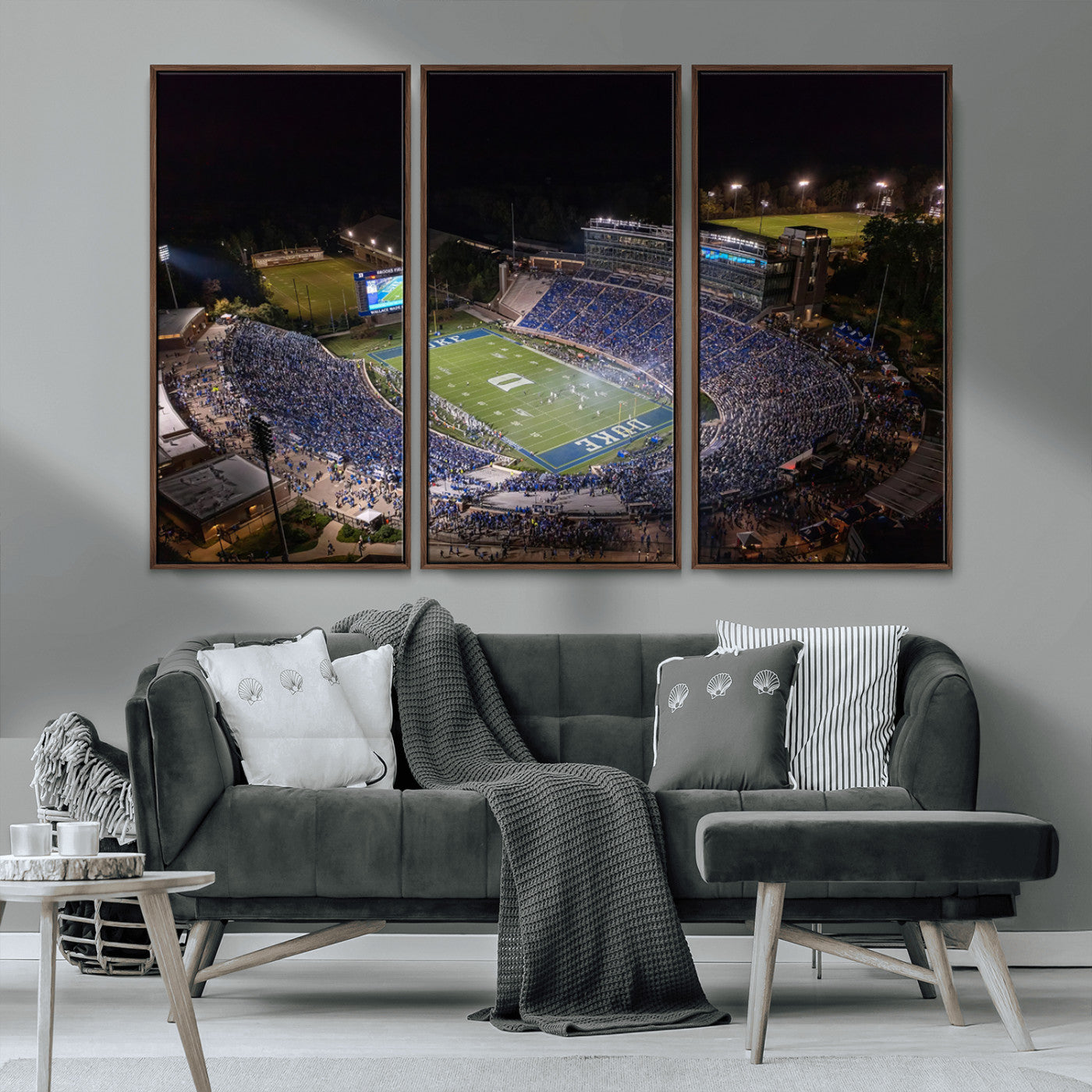 MGV-FC-48X32-3P - Duke University Blue Devils Football Print Canvas - Durham Wallace Wade Stadium Wall Art Canvas