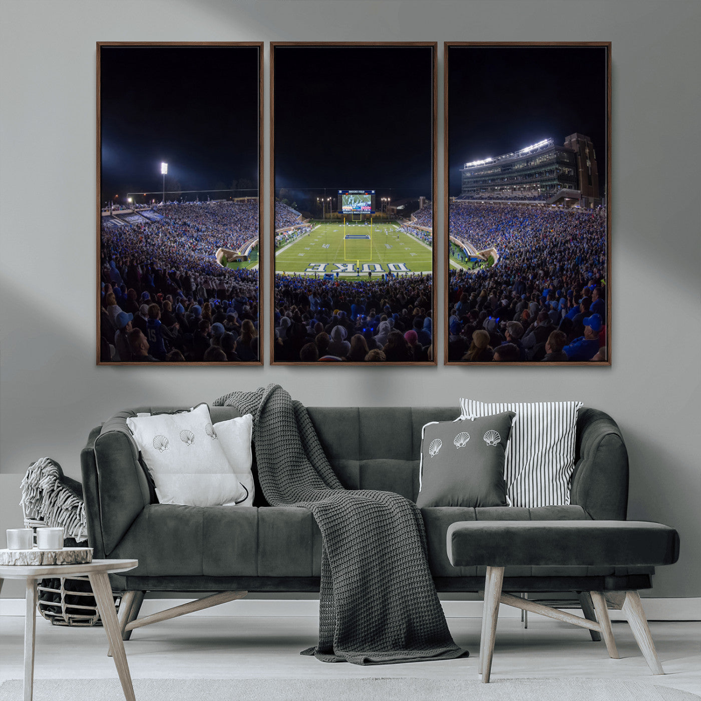 MGV-FC-48X32-3P - Duke University Blue Devils Football Team Print - Durham Wallace Wade Stadium Wall Art Canvas Print