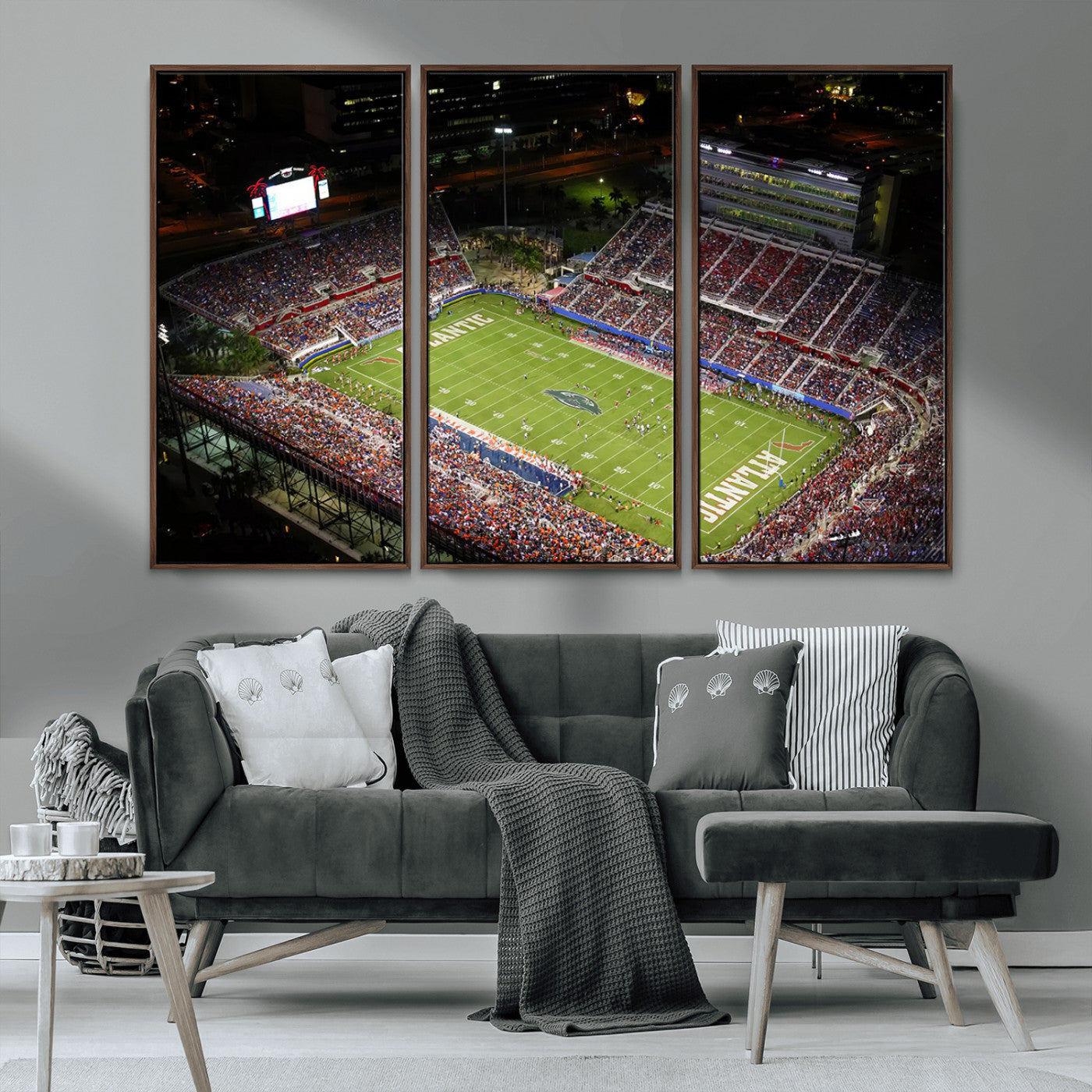 MGV-FC-48X32-3P - Florida Atlantic University Owls Canvas Print, Football Team Print - Boca Raton FAU Stadium Wall Art
