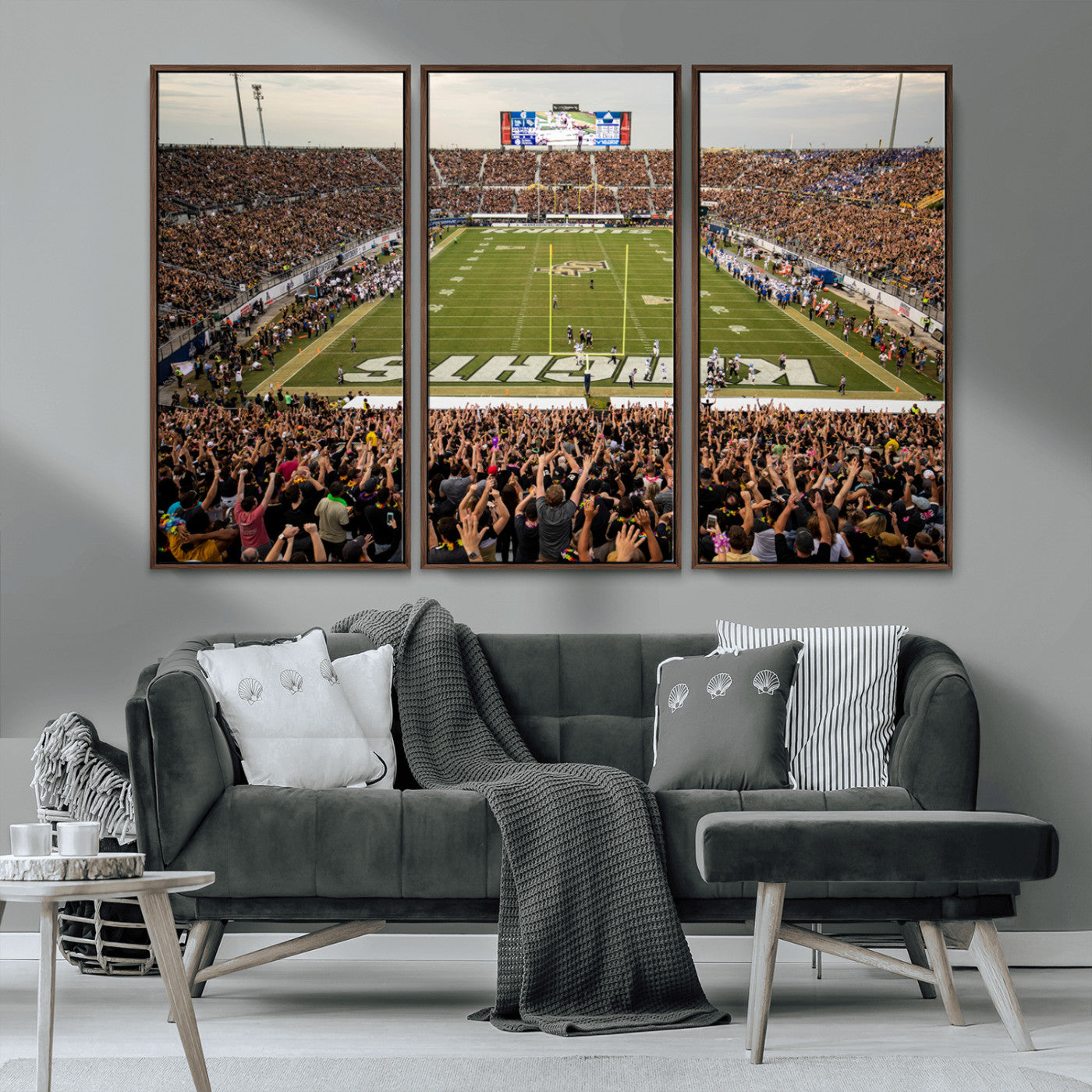 MGV-FC-48X32-3P - UCF Knights Football Team Print - Orlando FBC Mortgage Stadium Canvas Print