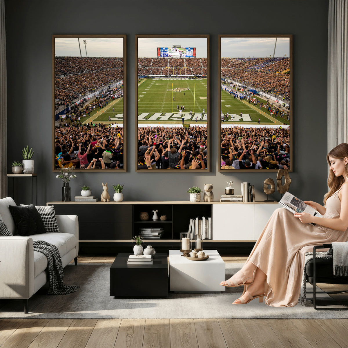 38659-MGV-CV-36X24 - UCF Knights Football Team Print - Orlando FBC Mortgage Stadium Canvas Print