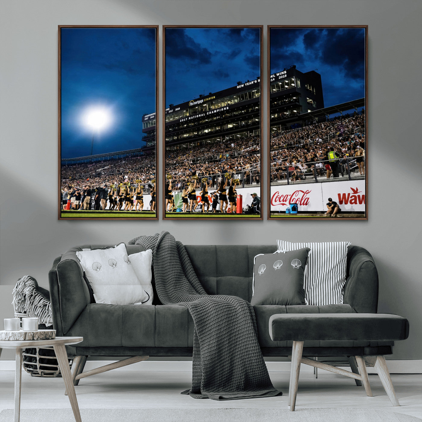 MGV-FC-48X32-3P - UCF Knights Football Team Print - Orlando FBC Mortgage Stadium Wall Art Canvas Print