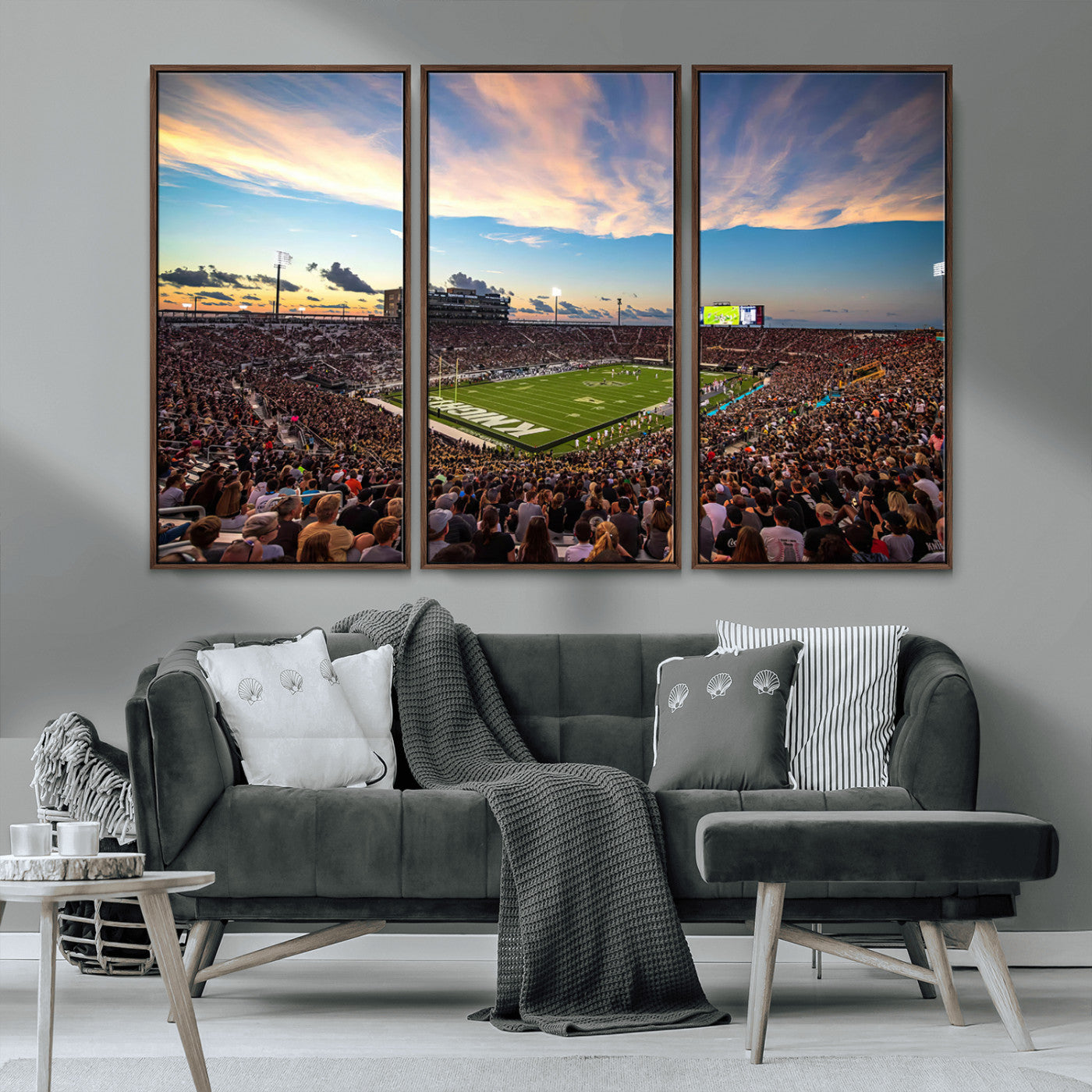 MGV-FC-48X32-3P - UCF Knights Football Team Print - Orlando FBC Mortgage Stadium Wall Art Canvas Print