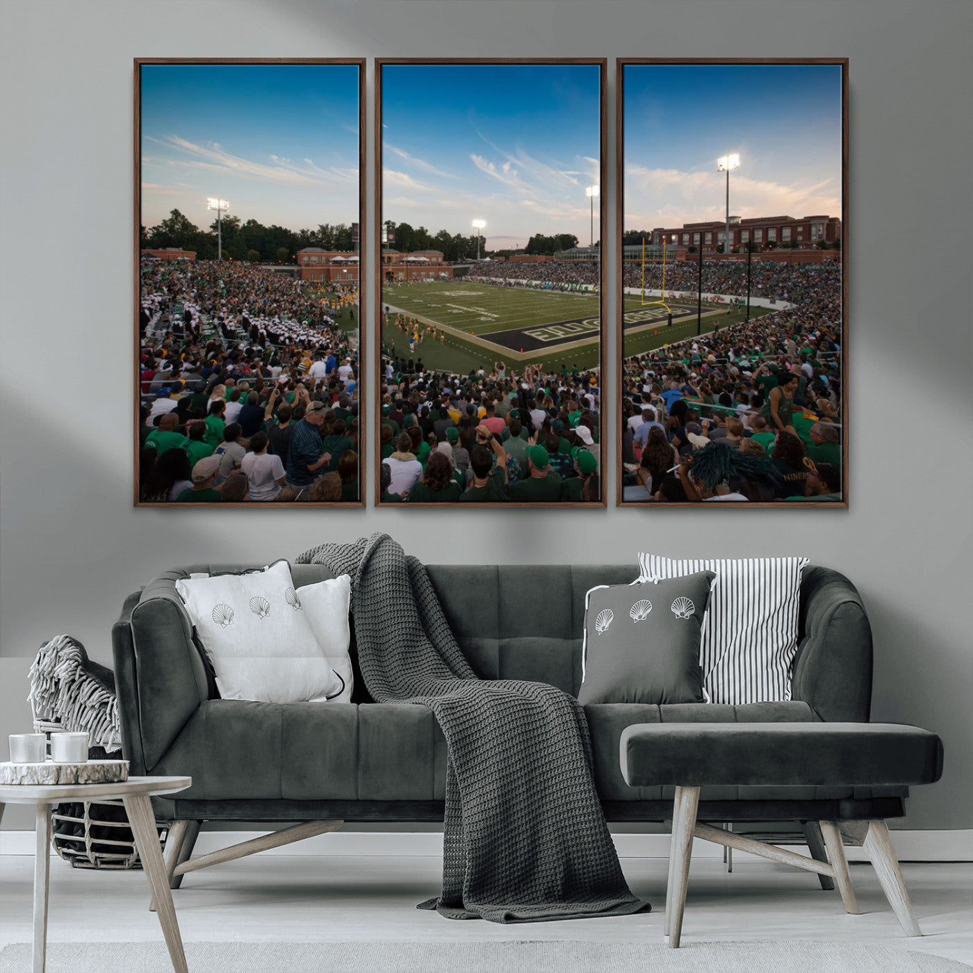 MGV-FC-48X32-3P - University of Charlotte 49ers Football Team Print - Charlotte Jerry Richardson Stadium Wall Art