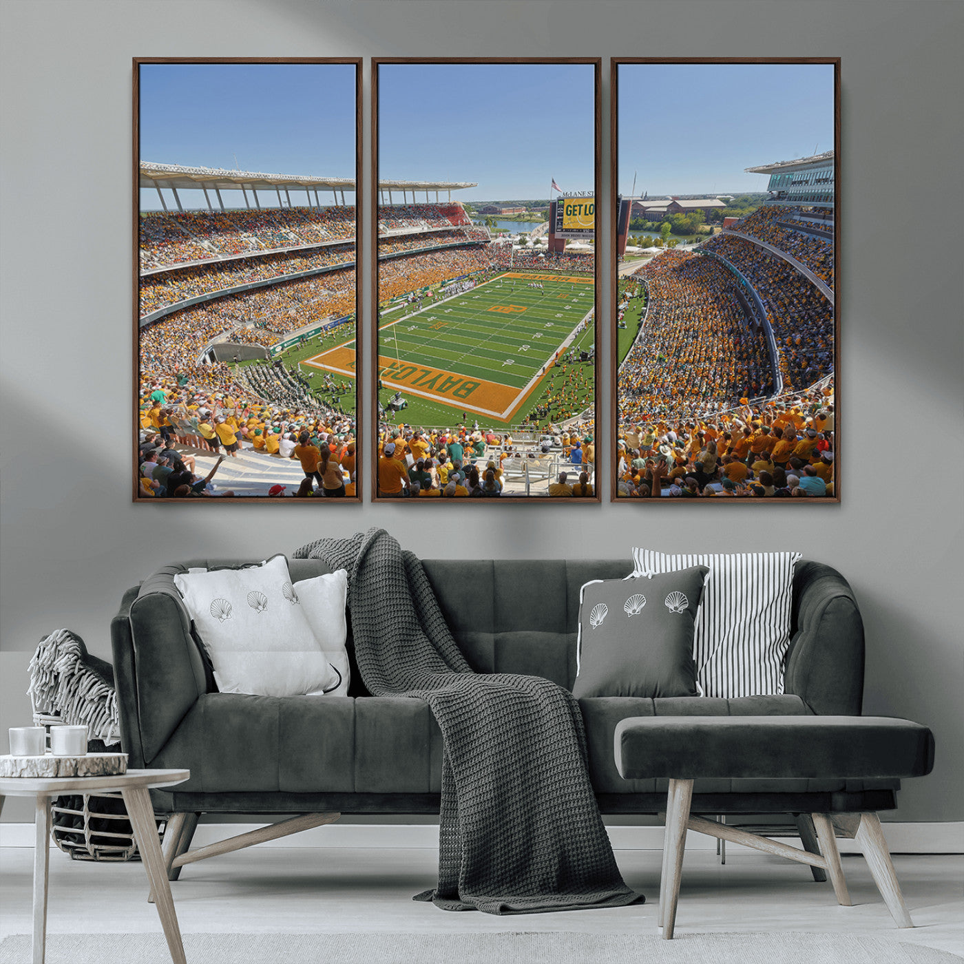 MGV-FC-48X32-3P - Baylor University Bears Football Team Print - Waco McLane Stadium Wall Art Canvas Print