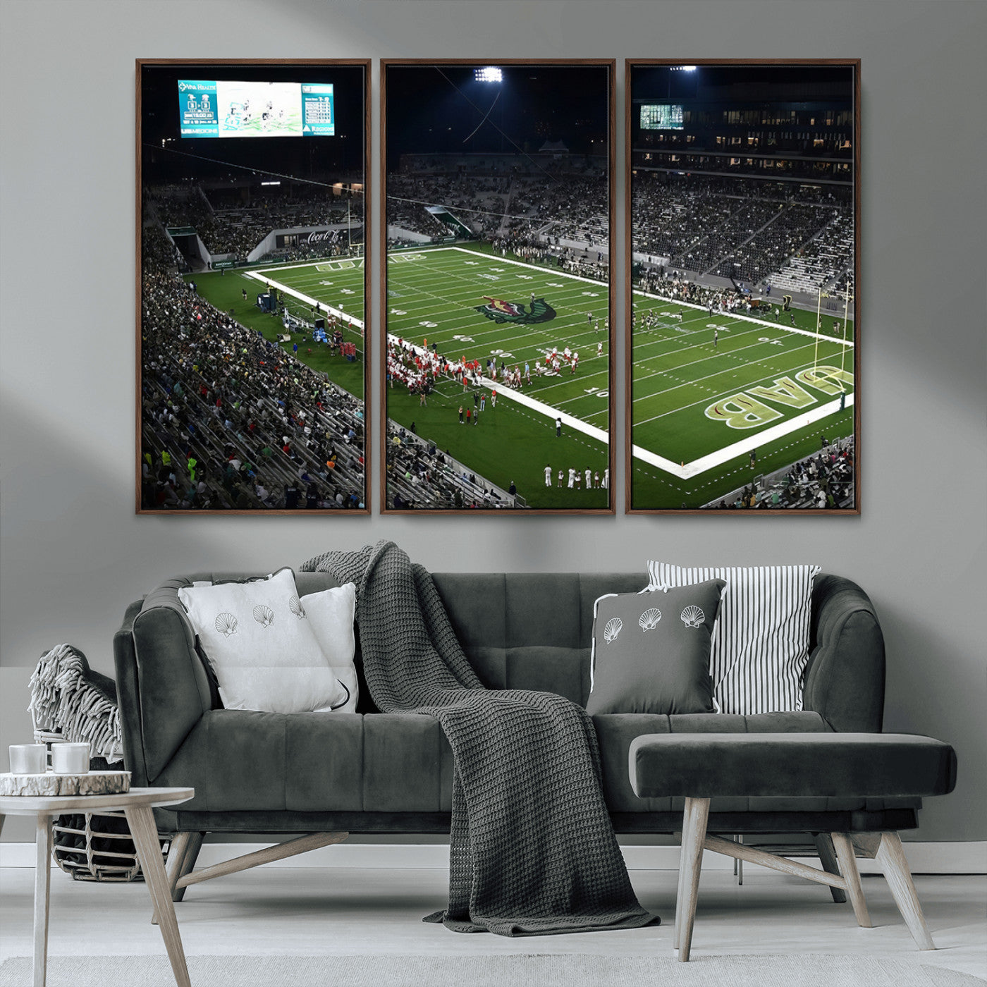 MGV-FC-48X32-3P - UAB Blazers Football Team Print - Birmingham Protective Stadium Wall Art Canvas Print