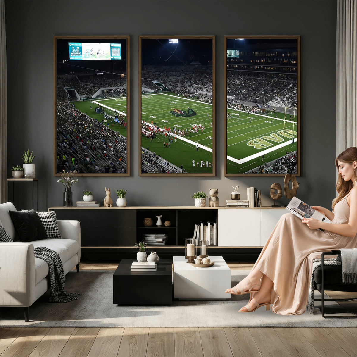 81740-MGV-CV-36X24 - UAB Blazers Football Team Print - Birmingham Protective Stadium Wall Art Canvas Print