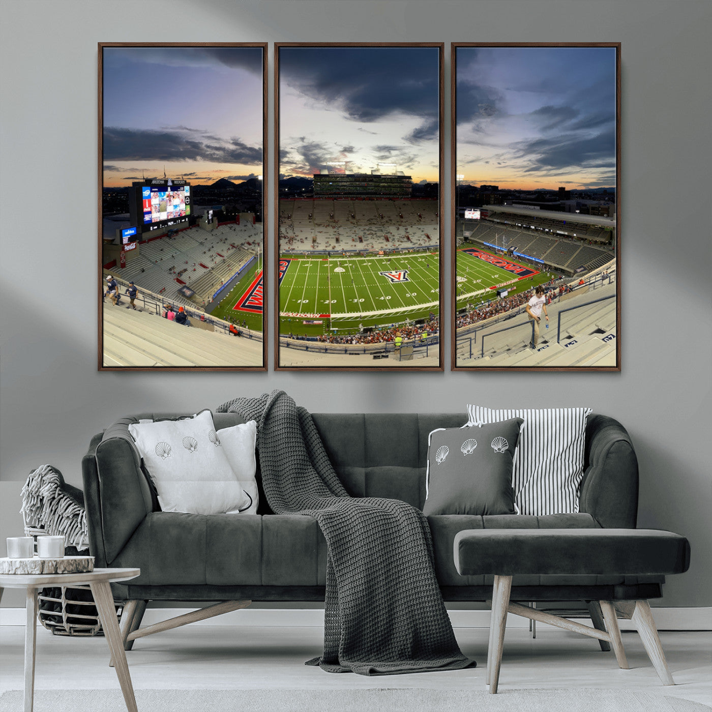 MGV-FC-48X32-3P - Arizona Wildcats Football Team Print - Tucson Arizona Stadium Wall Art Canvas Print
