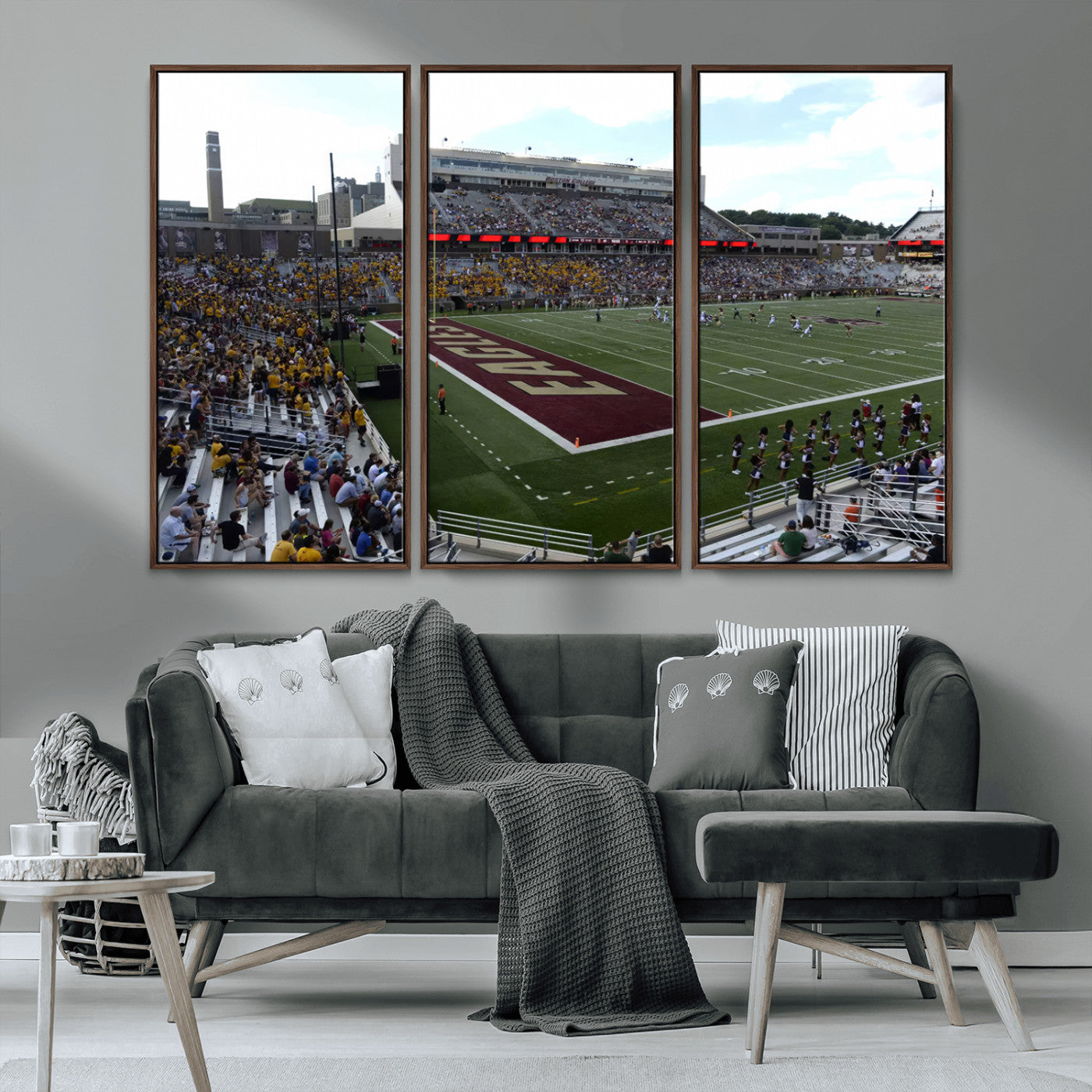MGV-FC-48X32-3P - Boston College Eagles Football Team Print - Boston Alumni Stadium Wall Art Canvas Print