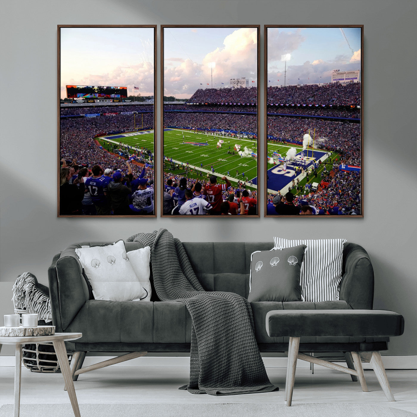 MGV-FC-48X32-3P - Buffalo Bills Football Team Print - Buffalo Highmark Stadium Wall Art Canvas Print