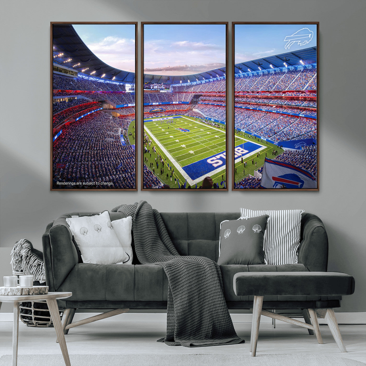 MGV-FC-48X32-3P - Buffalo Bills Football Team Print Canvas - Buffalo Highmark Stadium Wall Art Canvas Print