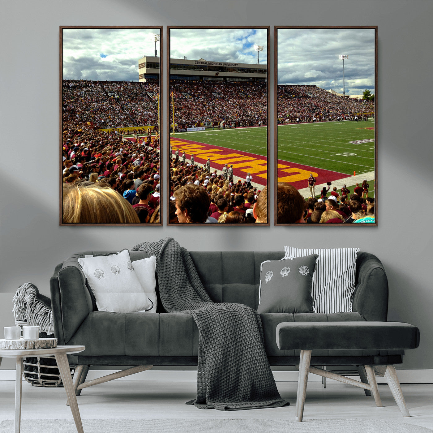 MGV-FC-48X32-3P - Central Michigan University Chippewas Football Team Print - Mount Pleasant Kelly/Shorts Stadium Wall