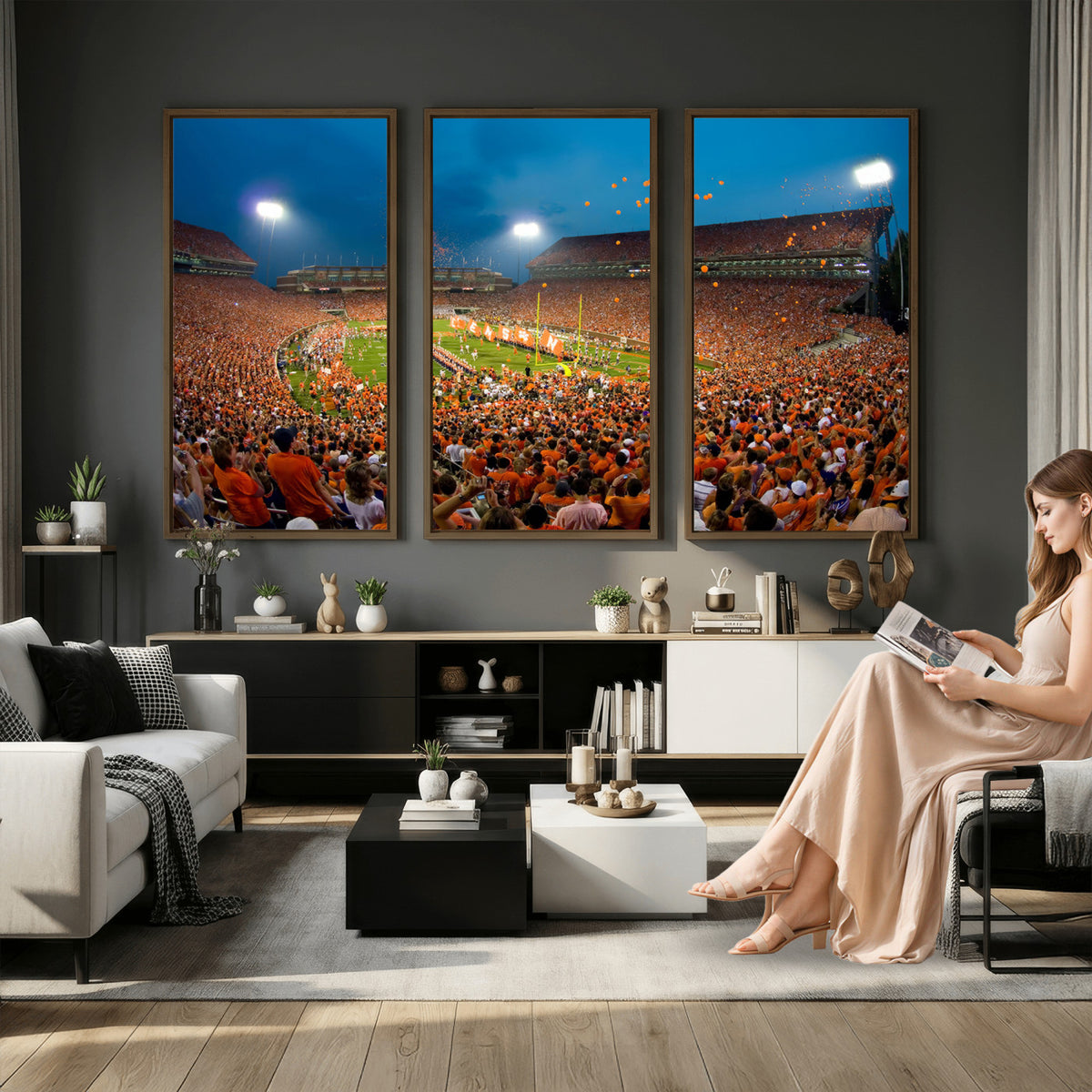 26196-MGV-CV-36X24 - Clemson University Tigers Football Team Print, Clemson