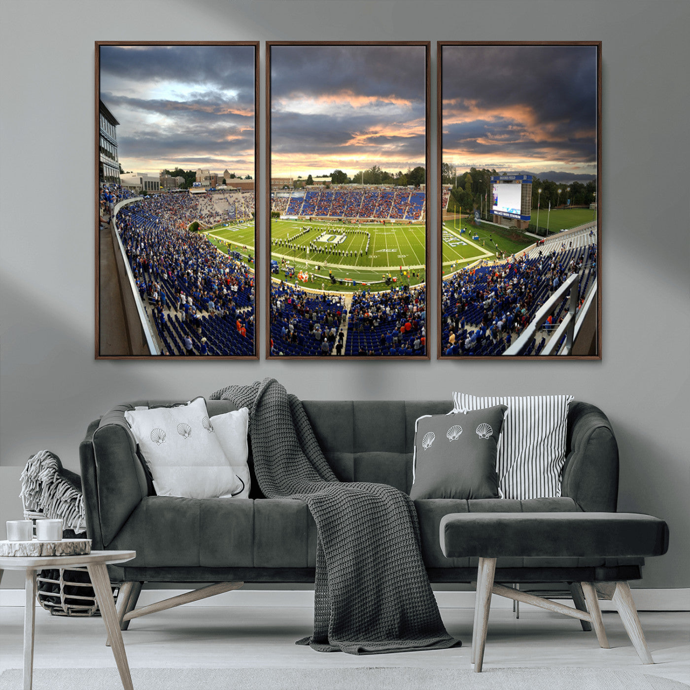 MGV-FC-48X32-3P - Duke University Blue Devils Football Team Print - Durham Wallace Wade Stadium Wall Art Canvas Print