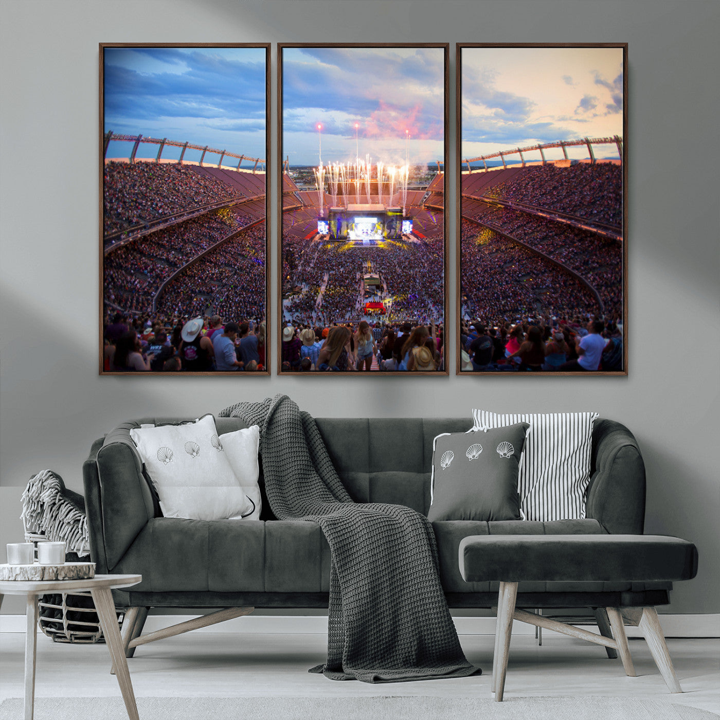 MGV-FC-48X32-3P - Denver Broncos Football Team Print Canvas- Empower Field at Mile High Stadium Wall Art Canvas Print