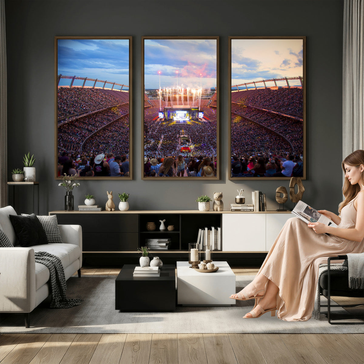 24689-MGV-CV-36X24 - Denver Broncos Football Team Print Canvas, Empower Field