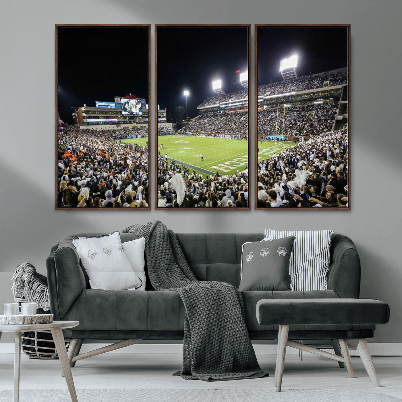MGV-FC-48X32-3P - Georgia Tech Yellow Jackets Football Team Print - Atlanta Bobby Dodd Stadium Wall Art Canvas Print