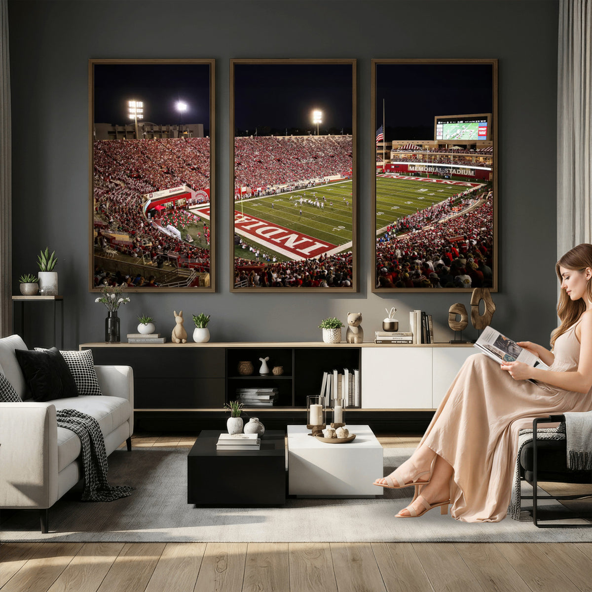 82748-MGV-CV-36X24 - Indiana University Hoosiers Football Team Print Canvas