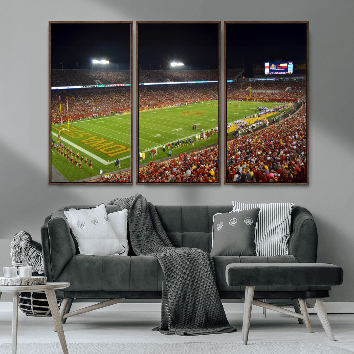 MGV-FC-48X32-3P - Iowa State University Cyclones Football Team Print - Ames Jack Trice Stadium Canvas Print