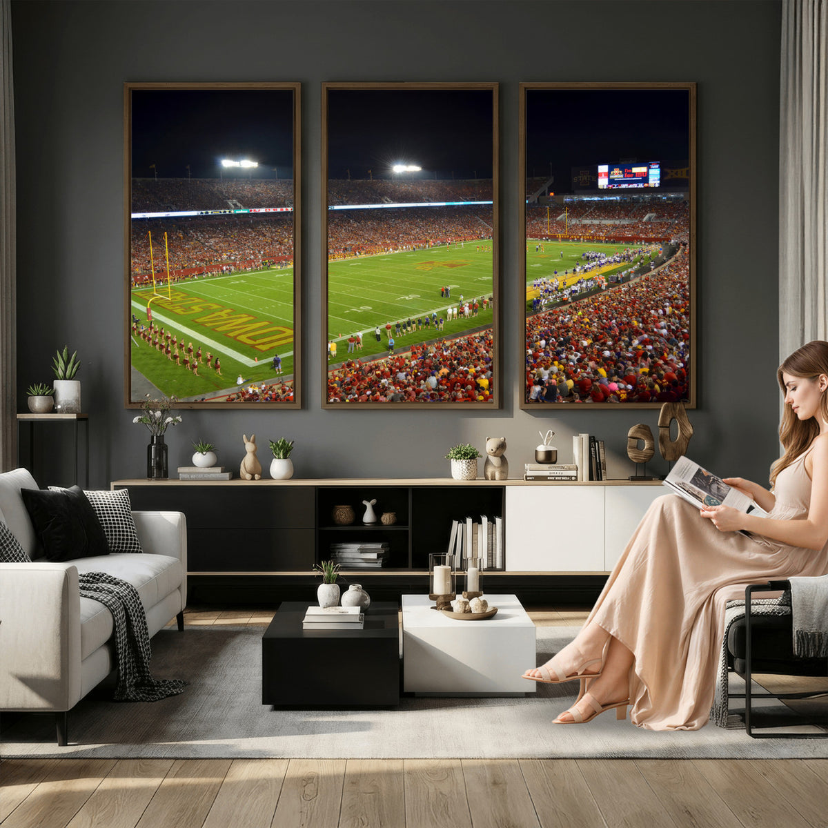 27211-MGV-CV-36X24 - Iowa State University Cyclones Football Team Print, Ames, Extra Large Game Room Wall Decor