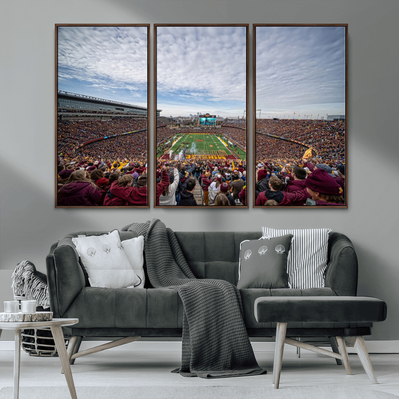 MGV-FC-48X32-3P - University of Minnesota Golden Gophers Football Team Print - Minneapolis Huntington Bank Stadium Art