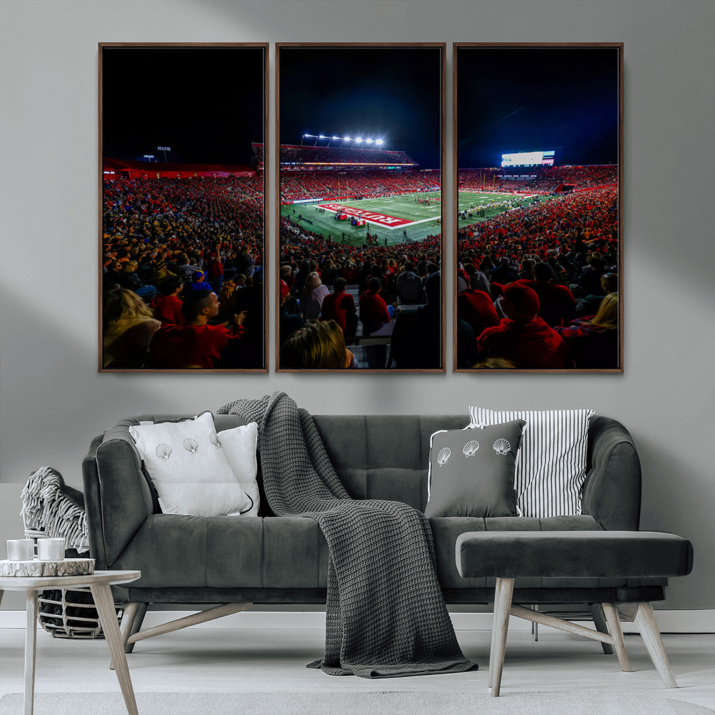MGV-FC-48X32-3P - Rutgers Scarlet Knights Football Team Print - SHI Stadium, Piscataway Wall Art Canvas Print