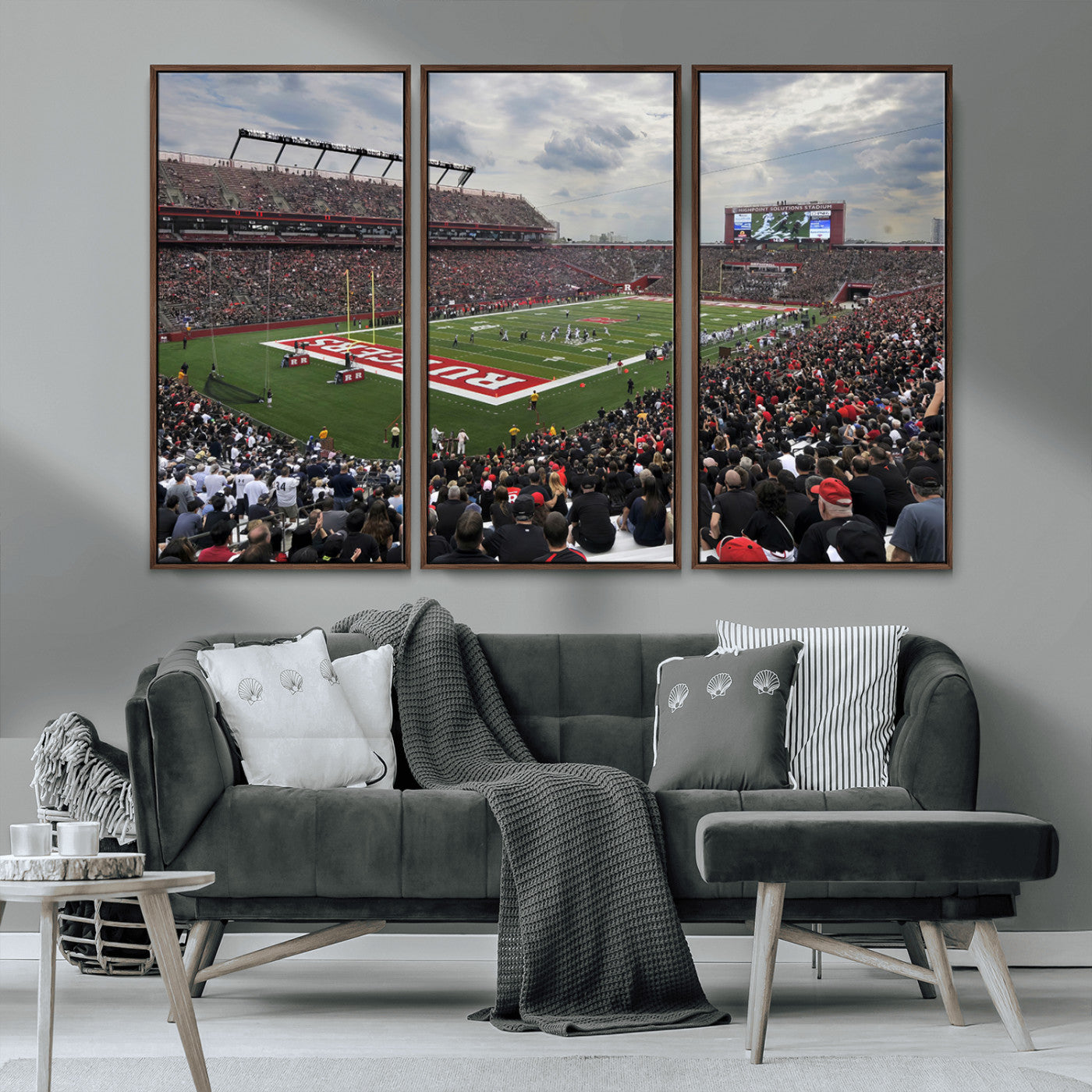 MGV-FC-48X32-3P - Rutgers Scarlet Knights Football Team Print - SHI Stadium, Piscataway Wall Art Canvas Print