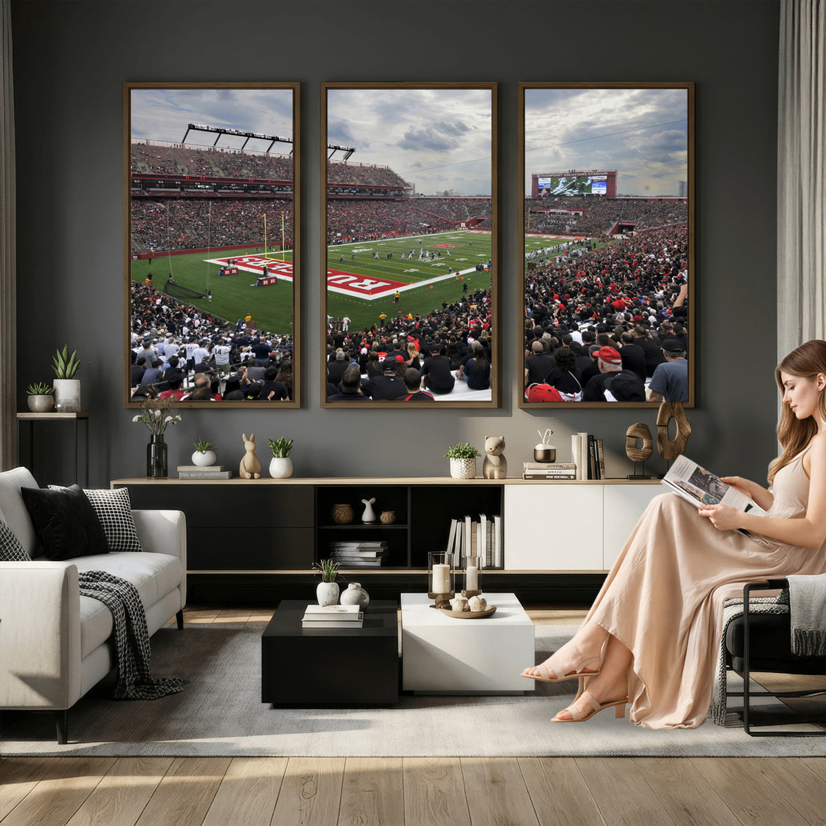 66777-MGV-CV-36X24 - Rutgers Scarlet Knights Football Team Print, SHI Stadium
