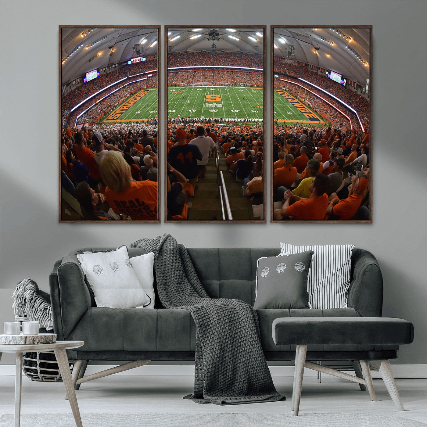 MGV-FC-48X32-3P - Syracuse University Orange Football Canvas Print, Football Team Print - Syracuse JMA Wireless Dome