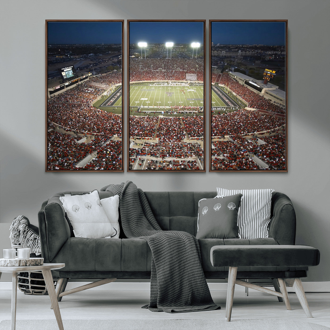 MGV-FC-48X32-3P - Texas Tech Red Raiders Football Team Print - Lubbock Jones AT&T Stadium Wall Art Canvas Print
