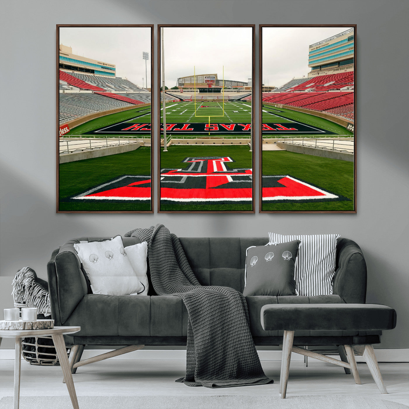 MGV-FC-48X32-3P - Texas Tech Red Raiders Football Team Print - Lubbock Jones AT&T Stadium Wall Art Canvas Print
