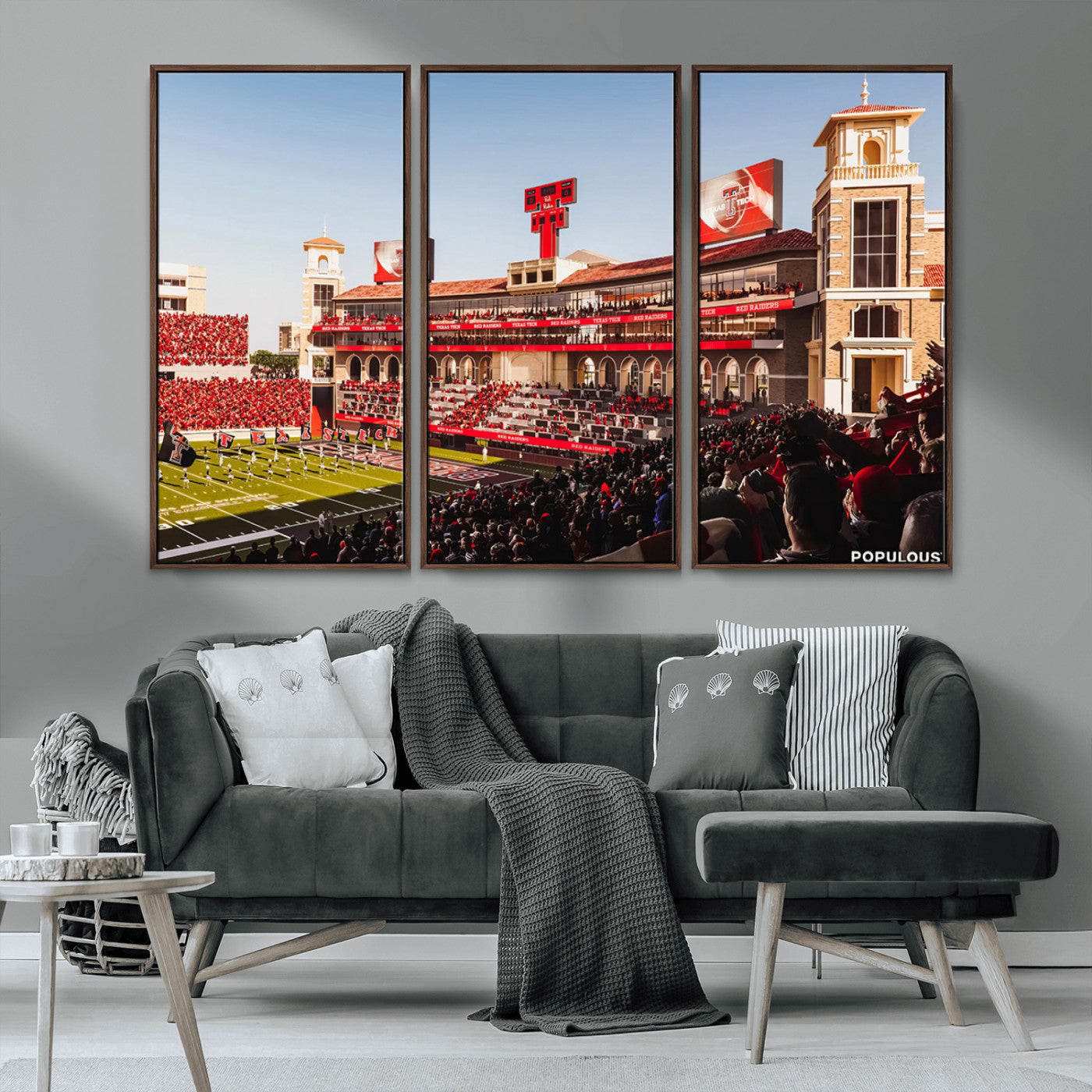 MGV-FC-48X32-3P - Jones AT&T Stadium Texas Tech Red Raiders Wall Art | Large Att Stadium Canvas Print | College