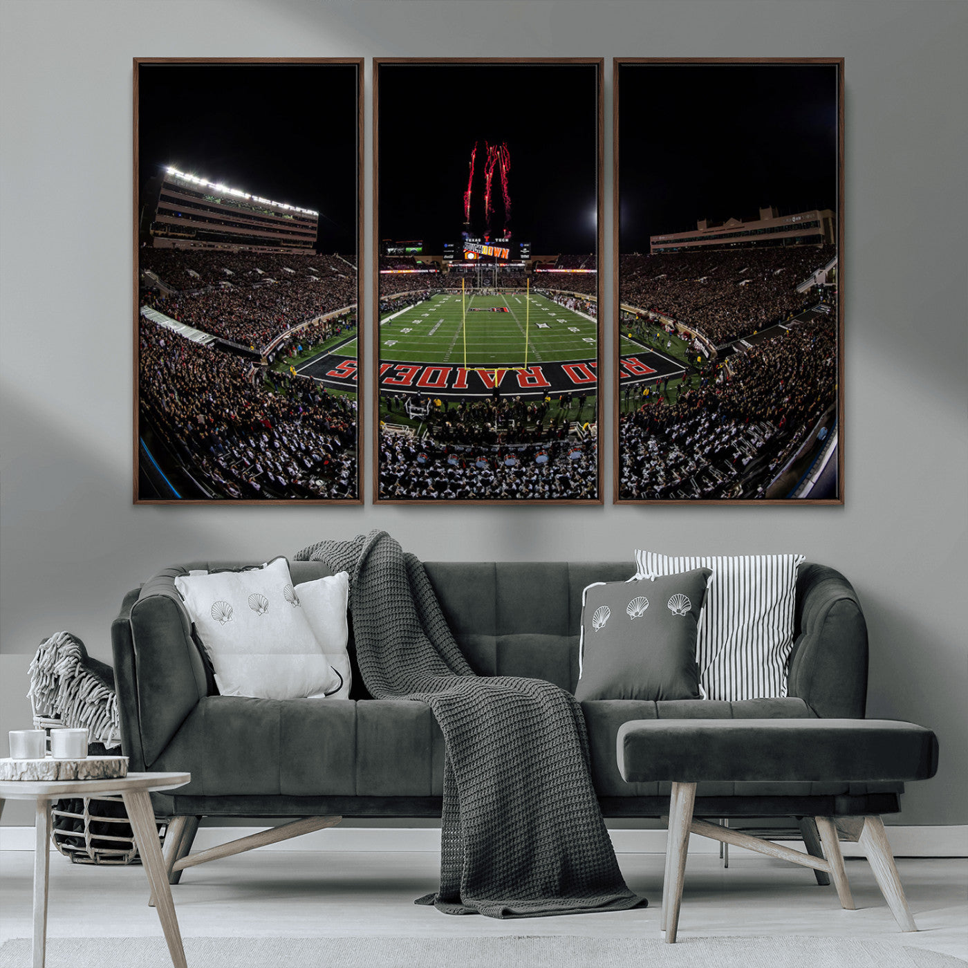 MGV-FC-48X32-3P - Framed Texas Tech Red Raiders Stadium Canvas, Texas Tech Red Raiders Football Team Print - Lubbock