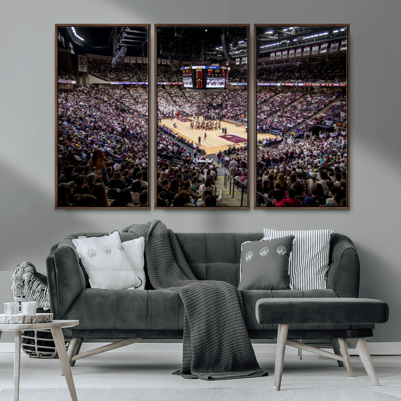 MGV-FC-48X32-3P - University of Nebraska Cornhuskers Basketball Team Print - Lincoln Red Arena Wall Art Canvas Print