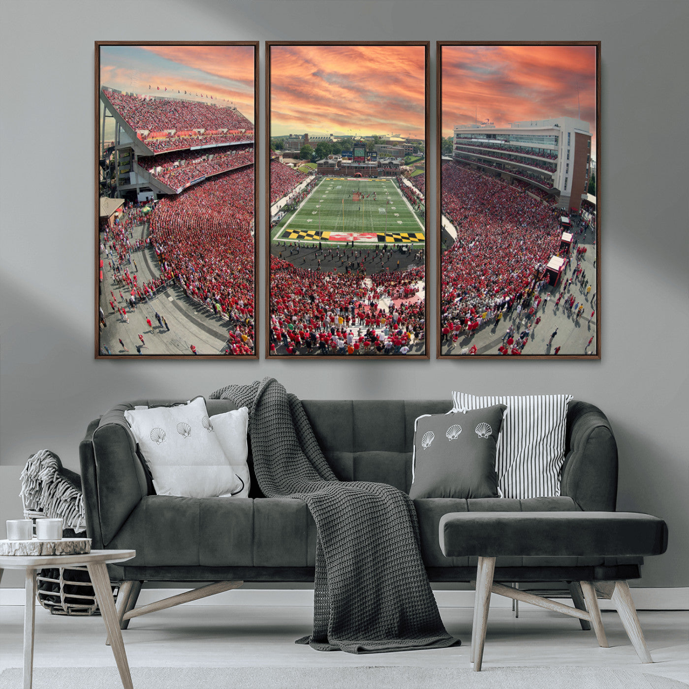 MGV-FC-48X32-3P - University of Maryland Terrapins Football Team Print - College Park SECU Stadium Wall Art Canvas