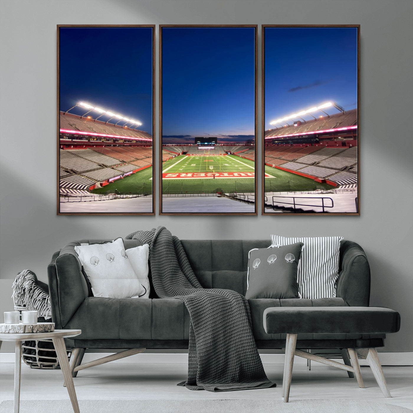 MGV-FC-48X32-3P - Rutgers Scarlet Knights Football Team Print - Piscataway SHI Stadium Wall Art Canvas Print