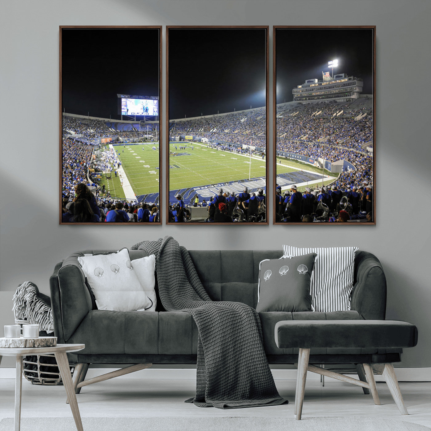 MGV-FC-48X32-3P - University of Memphis Tigers Football Team Print - Memphis Simmons Bank Liberty Stadium Wall Art