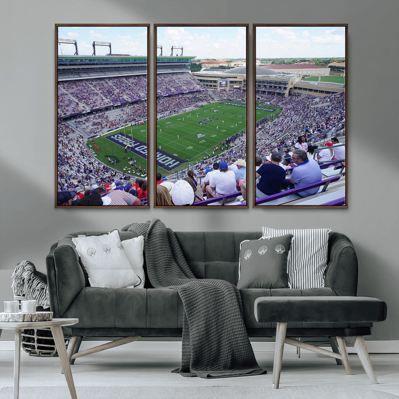 MGV-FC-48X32-3P - The Texas Christian University TCU Horned Frogs Football Team Print - Fort Worth Amon G. Carter