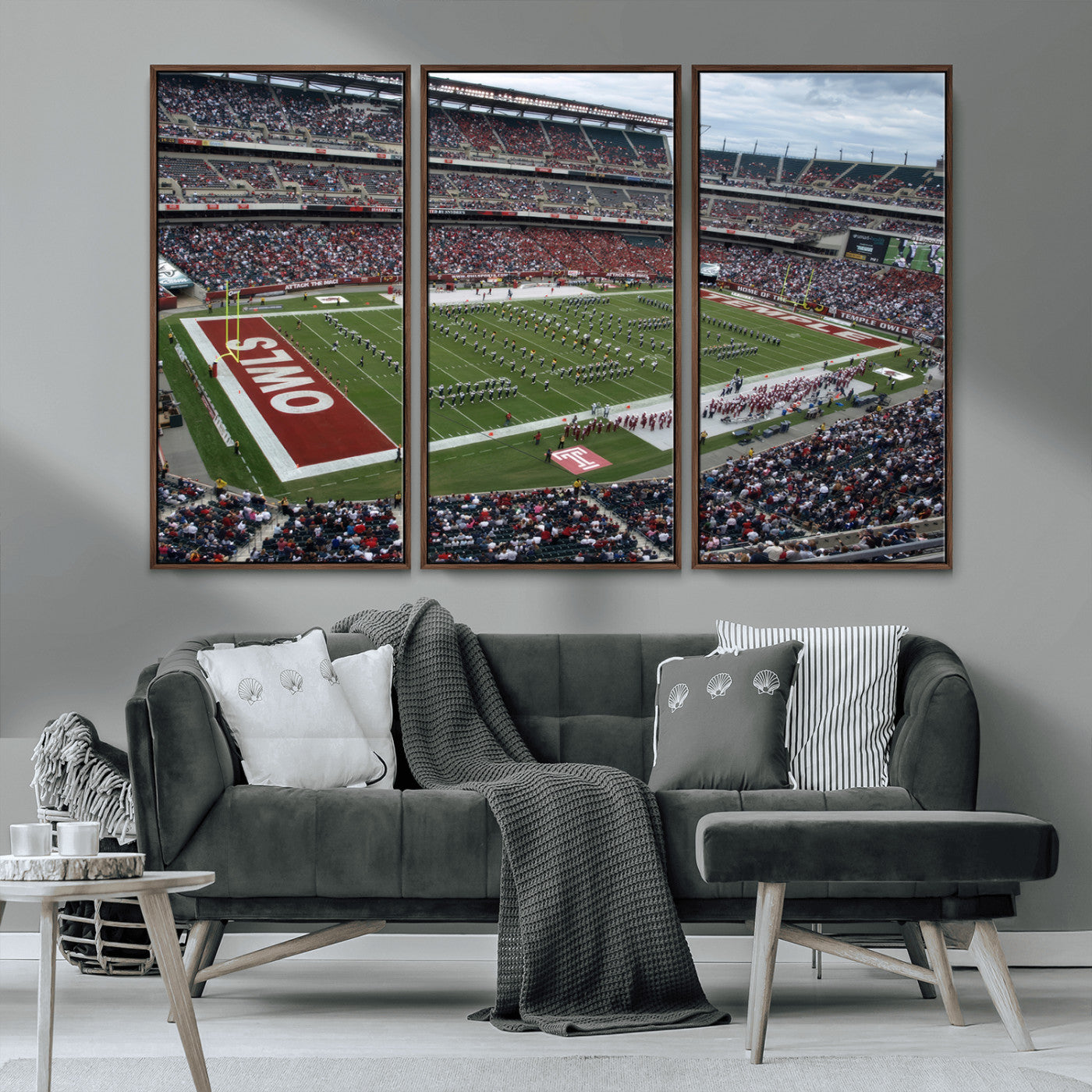 MGV-FC-48X32-3P - The Temple University Owls Athletics Team Print - Philadelphia Lincoln Financial Field Stadium Wall