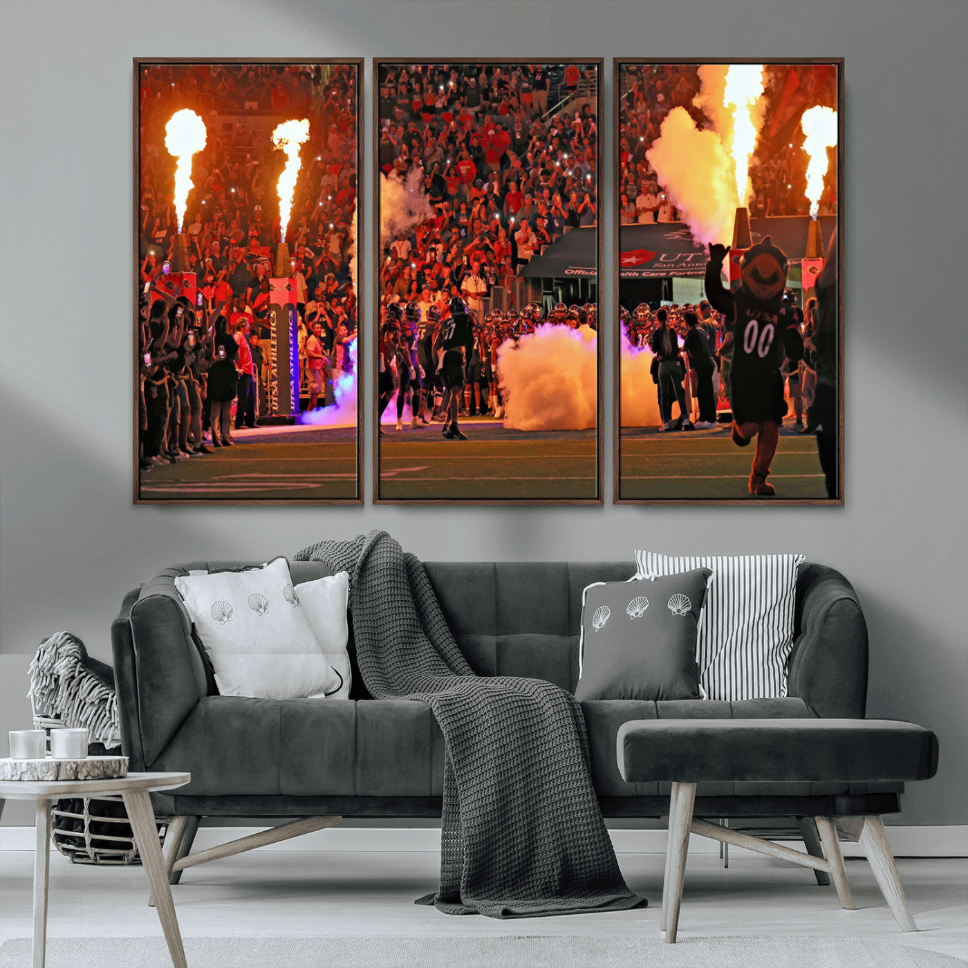 MGV-FC-48X32-3P - The University of Texas at San Antonio Roadrunners Football Team Print - San Antonio Alamodome Wall