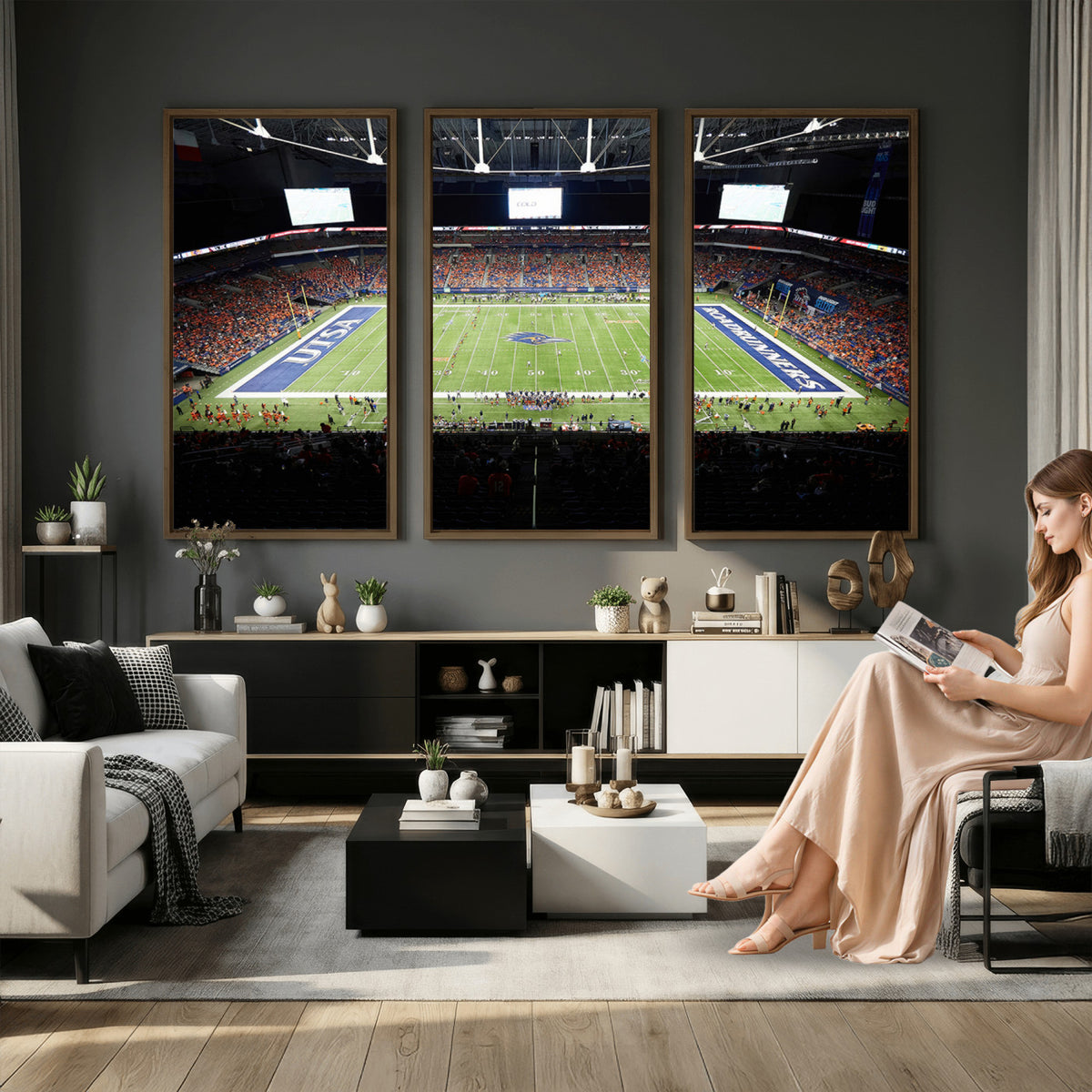 98617-MGV-CV-36X24 - The University of Texas at San Antonio Roadrunners Football Team Print, San Antonio Alamodome