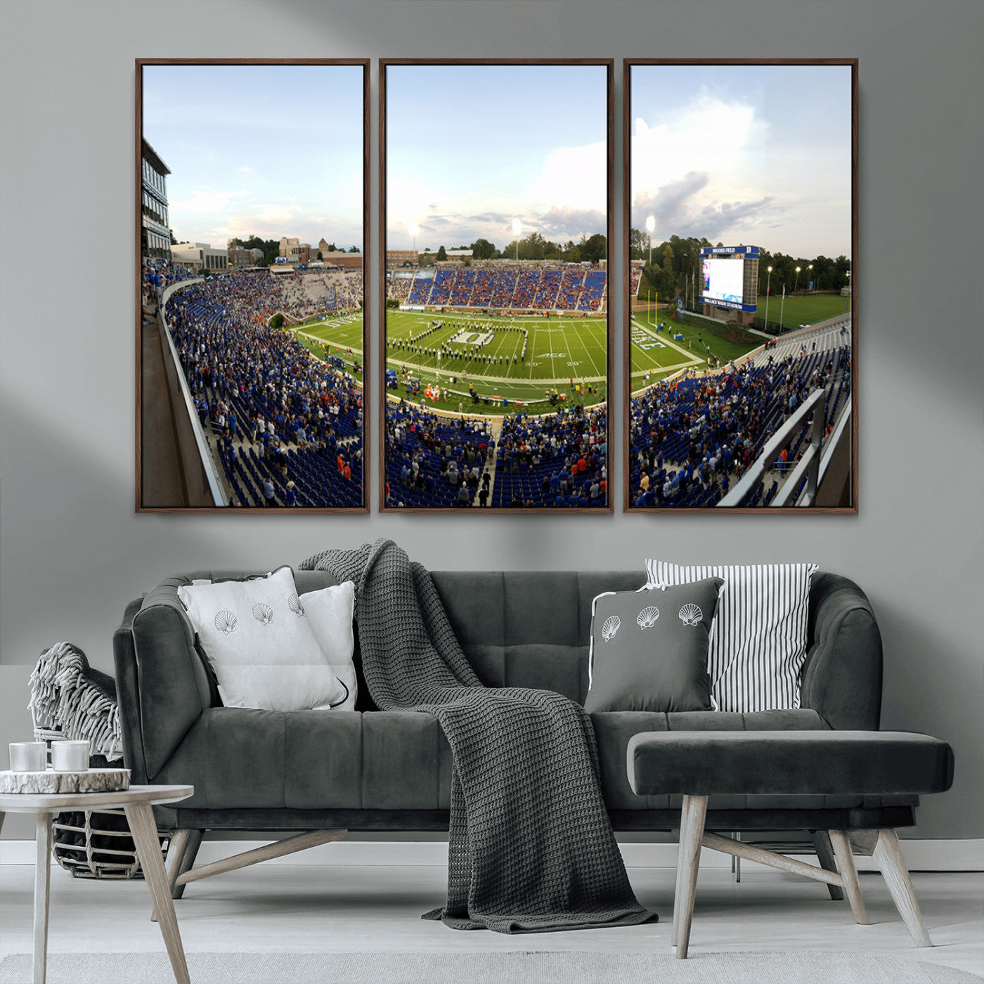 MGV-FC-48X32-3P - The Duke University Blue Devils Football Team Print - Durham Wallace Wade Stadium Wall Art Canvas