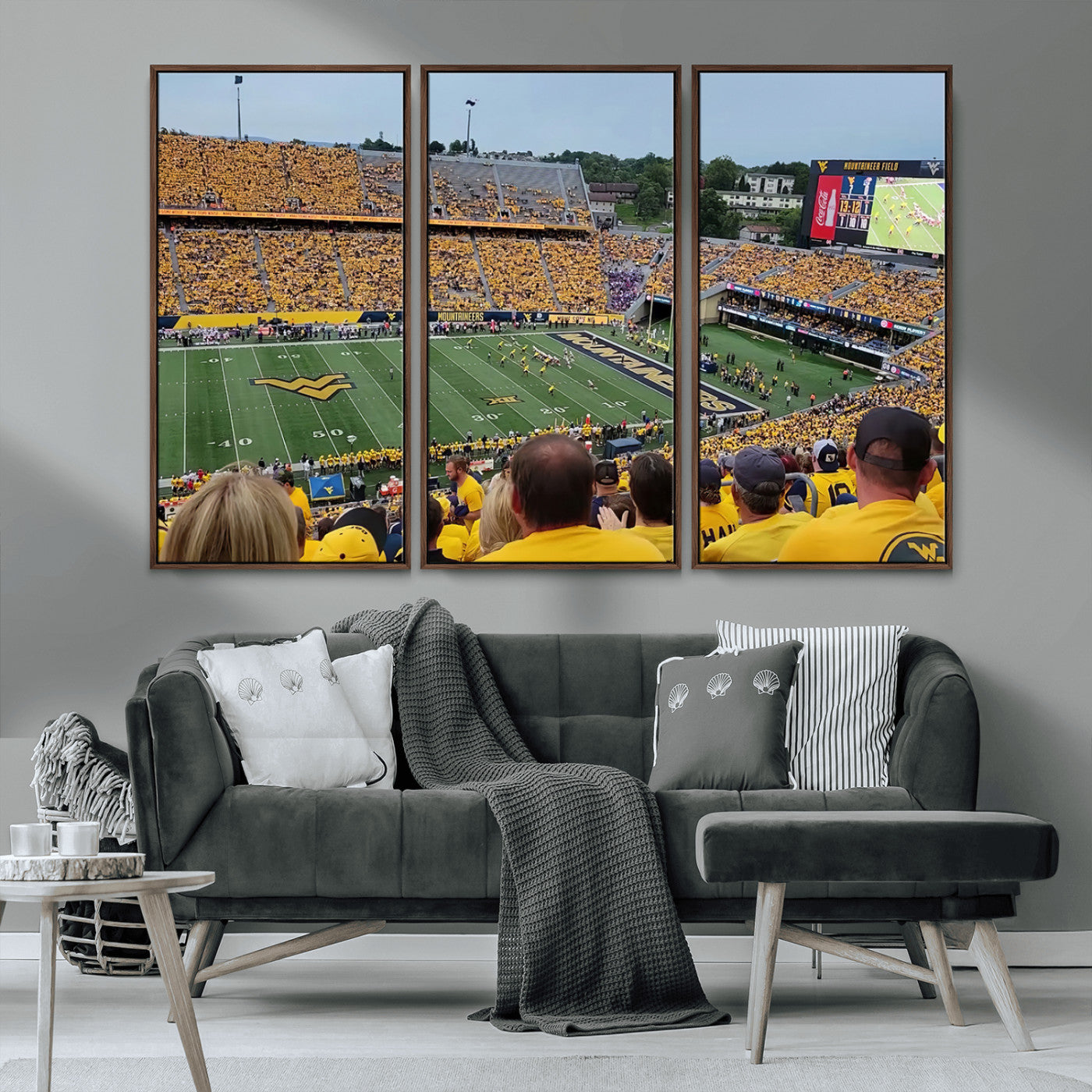 MGV-FC-48X32-3P - Puskar Stadium Canvas Print Wall Art - Morgantown Print - West Virginia University Mountaineers