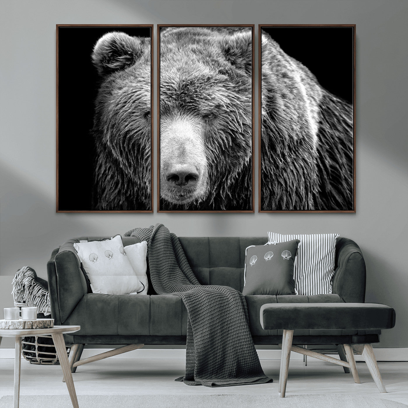 MGV-FC-48X32-3P - 399 Grizzly Bear Canvas Print | Ready to Hang Wall Art | Rustic Farmhouse & Cabin Decor | Wildlife