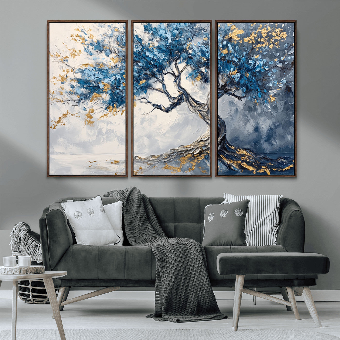 MGV-FC-48X32-3P - Abstract Tree Painting Canvas Wall Art | Tree of Life Painting Wall Art Canvas Print